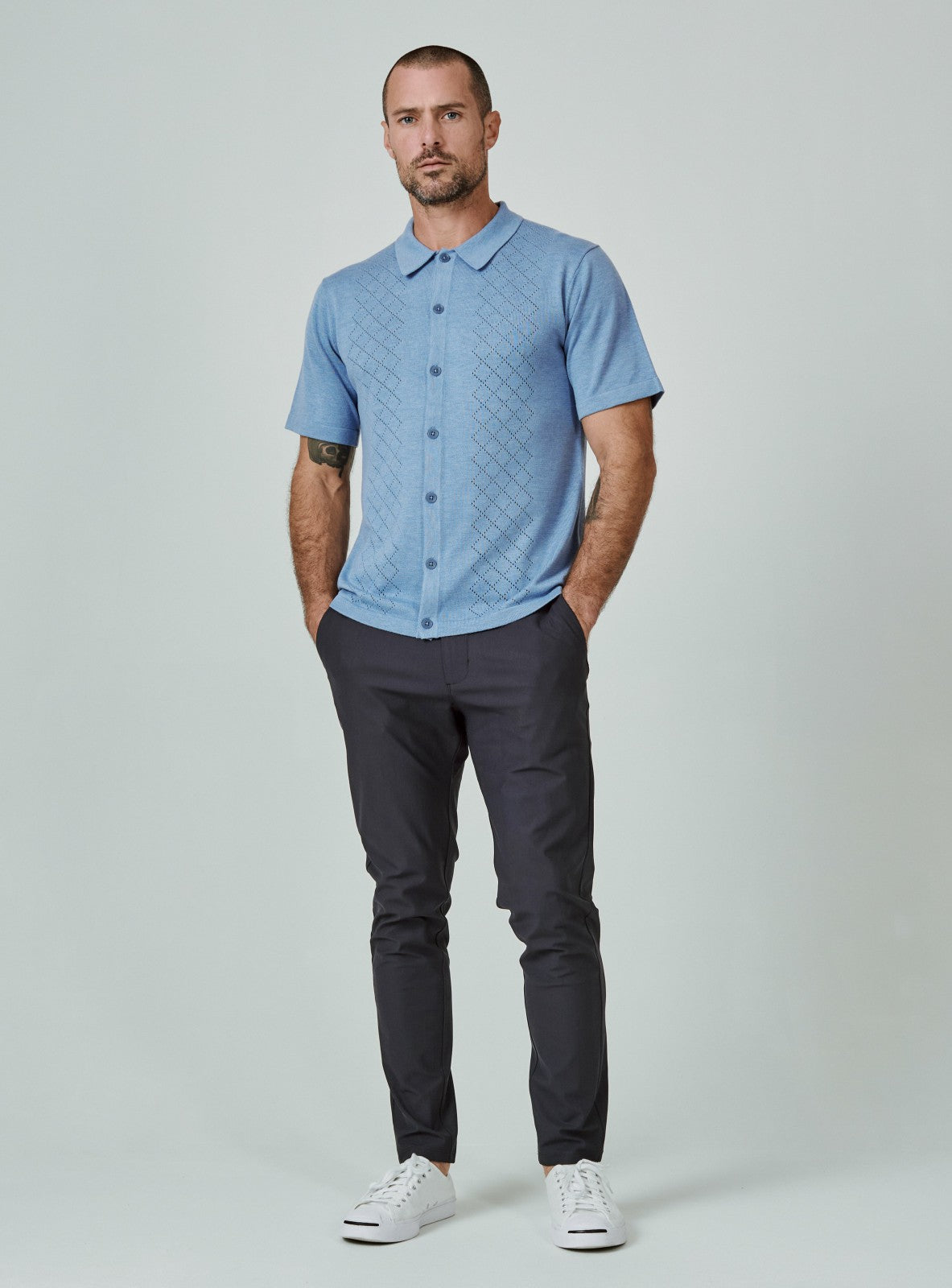 7Diamonds Venice Button Down Knit Polo