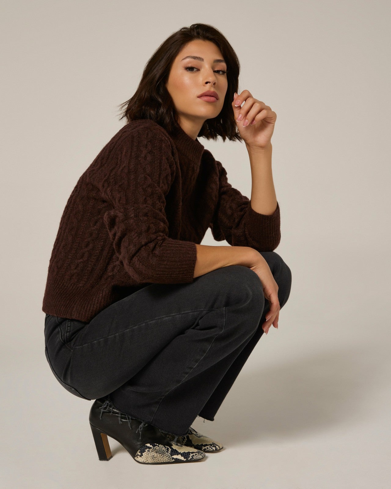 7Diamonds Riley Cable Knit Sweater