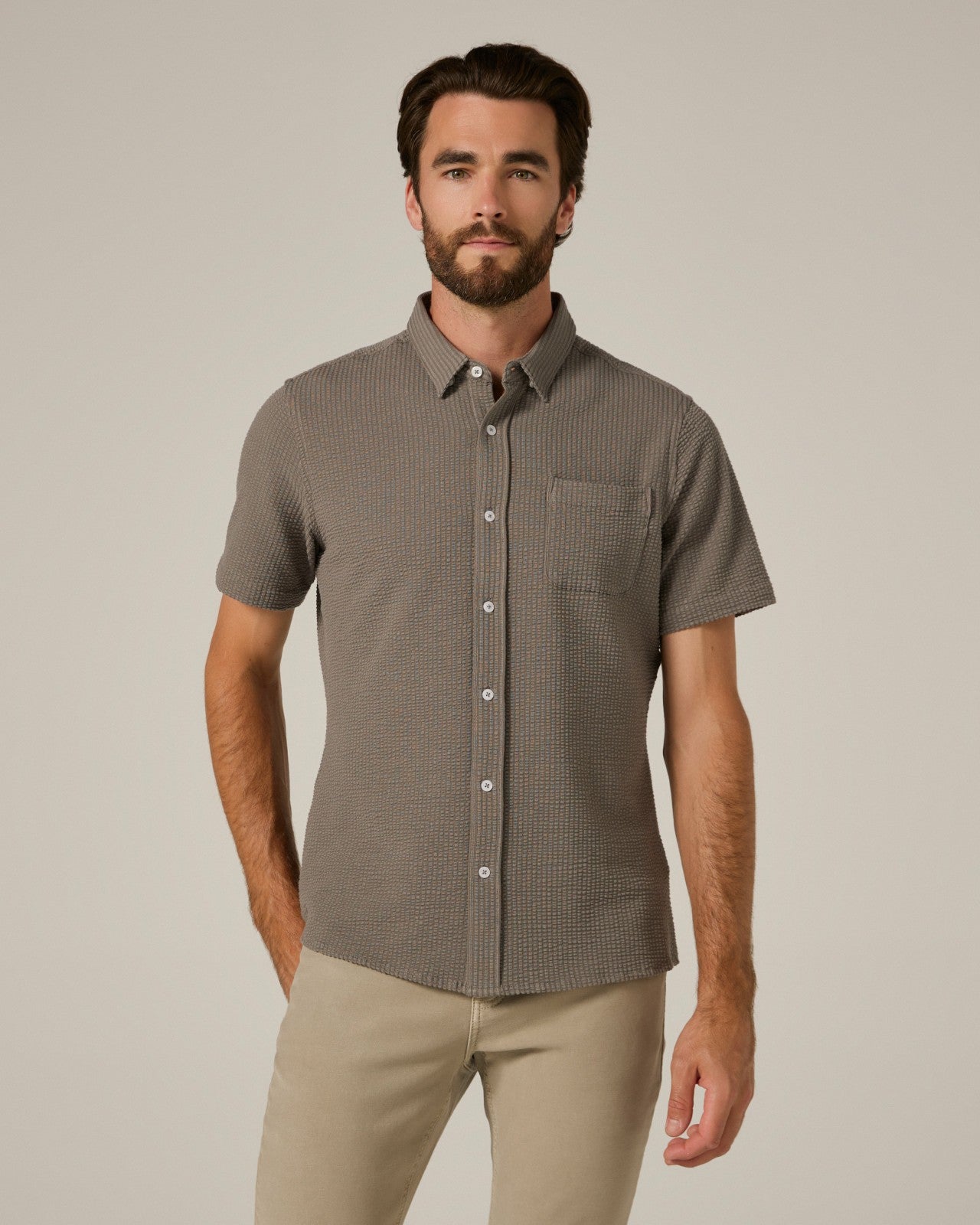 7Diamonds Bennet Seersucker Stretch Short Sleeve Shirt