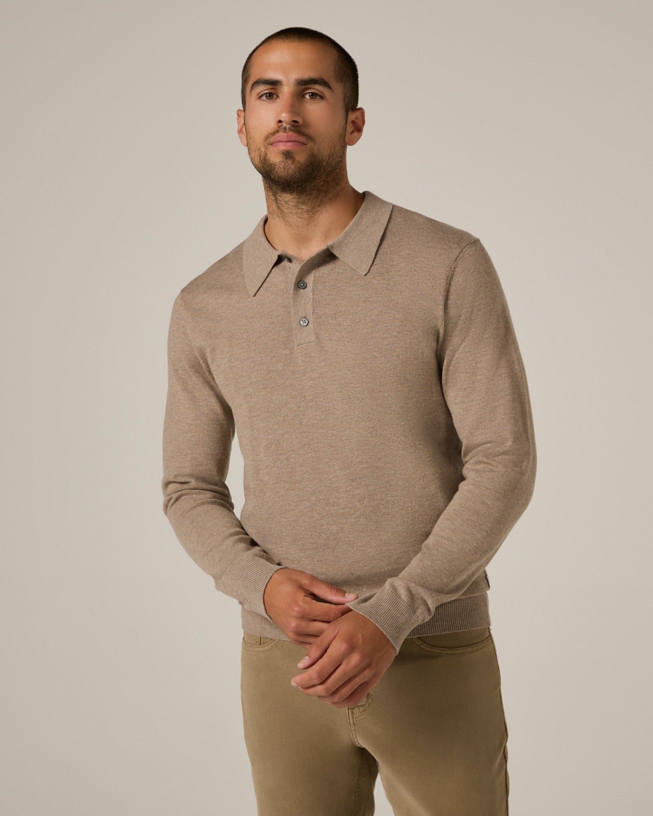 7Diamonds Belford Long Sleeve Knit Polo