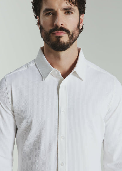 7Diamonds Ferris Seersucker Stretch Long Sleeve Shirt