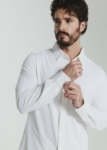 7Diamonds Ferris Seersucker Stretch Long Sleeve Shirt
