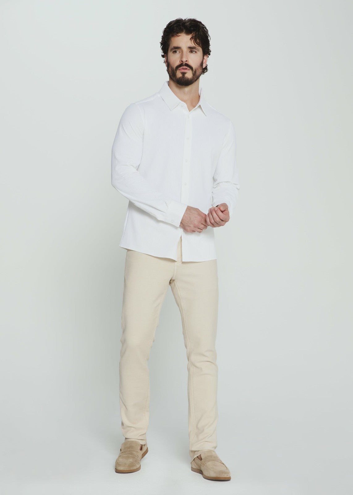 7Diamonds Ferris Seersucker Stretch Long Sleeve Shirt