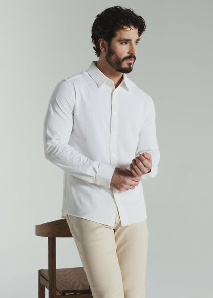 7Diamonds Ferris Seersucker Stretch Long Sleeve Shirt