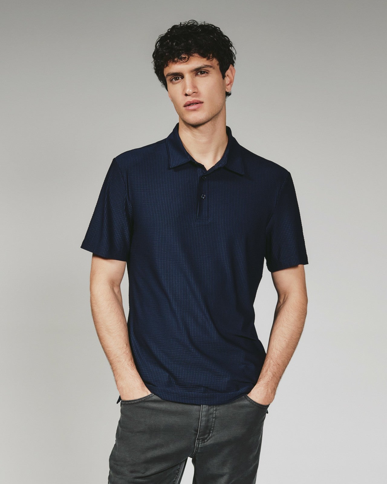 7Diamonds Marlowe Seersucker Stretch Polo
