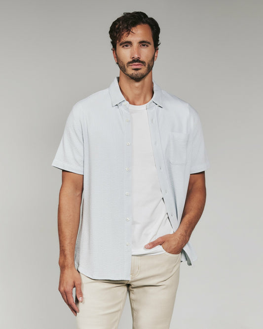 7Diamonds Keaton Seersucker Stretch Short Sleeve Shirt