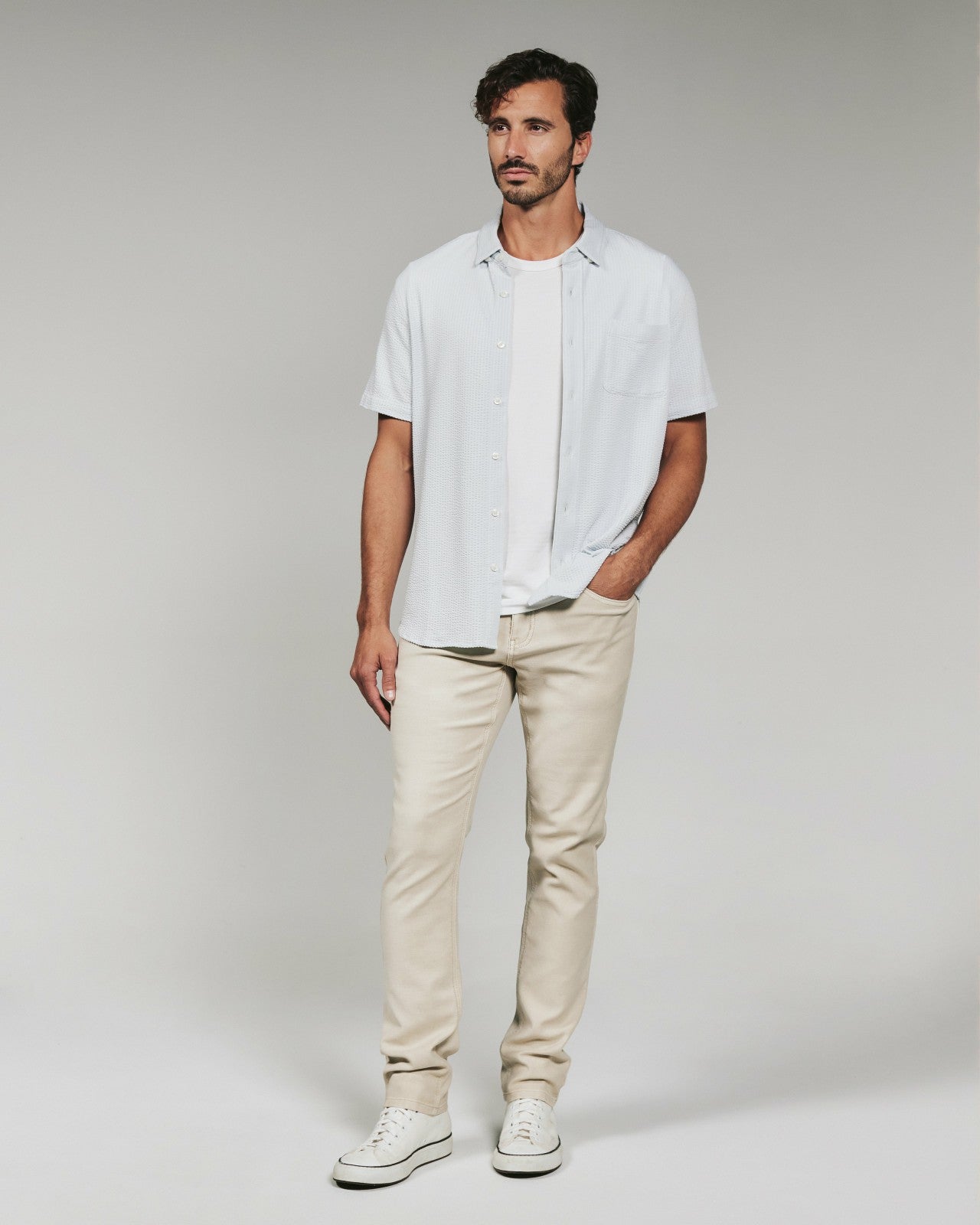 7Diamonds Keaton Seersucker Stretch Short Sleeve Shirt