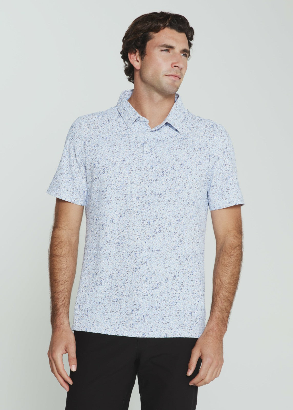 7Diamonds Sutherland Seersucker Stretch Printed Polo