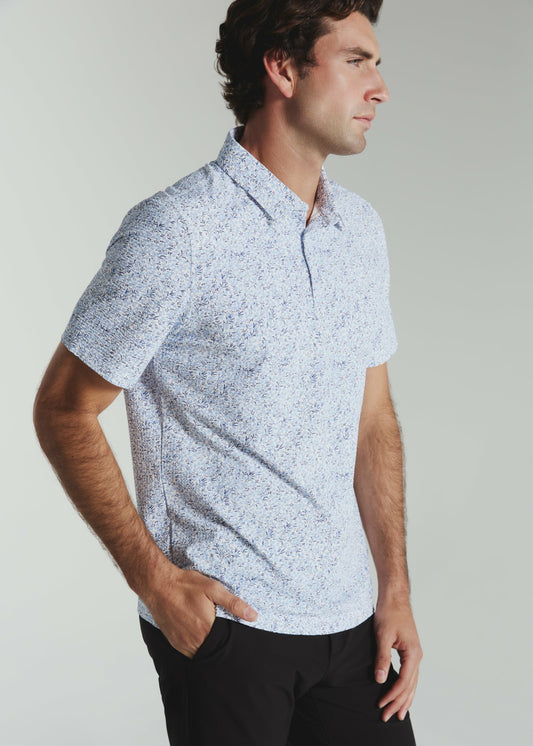 7Diamonds Sutherland Seersucker Stretch Printed Polo