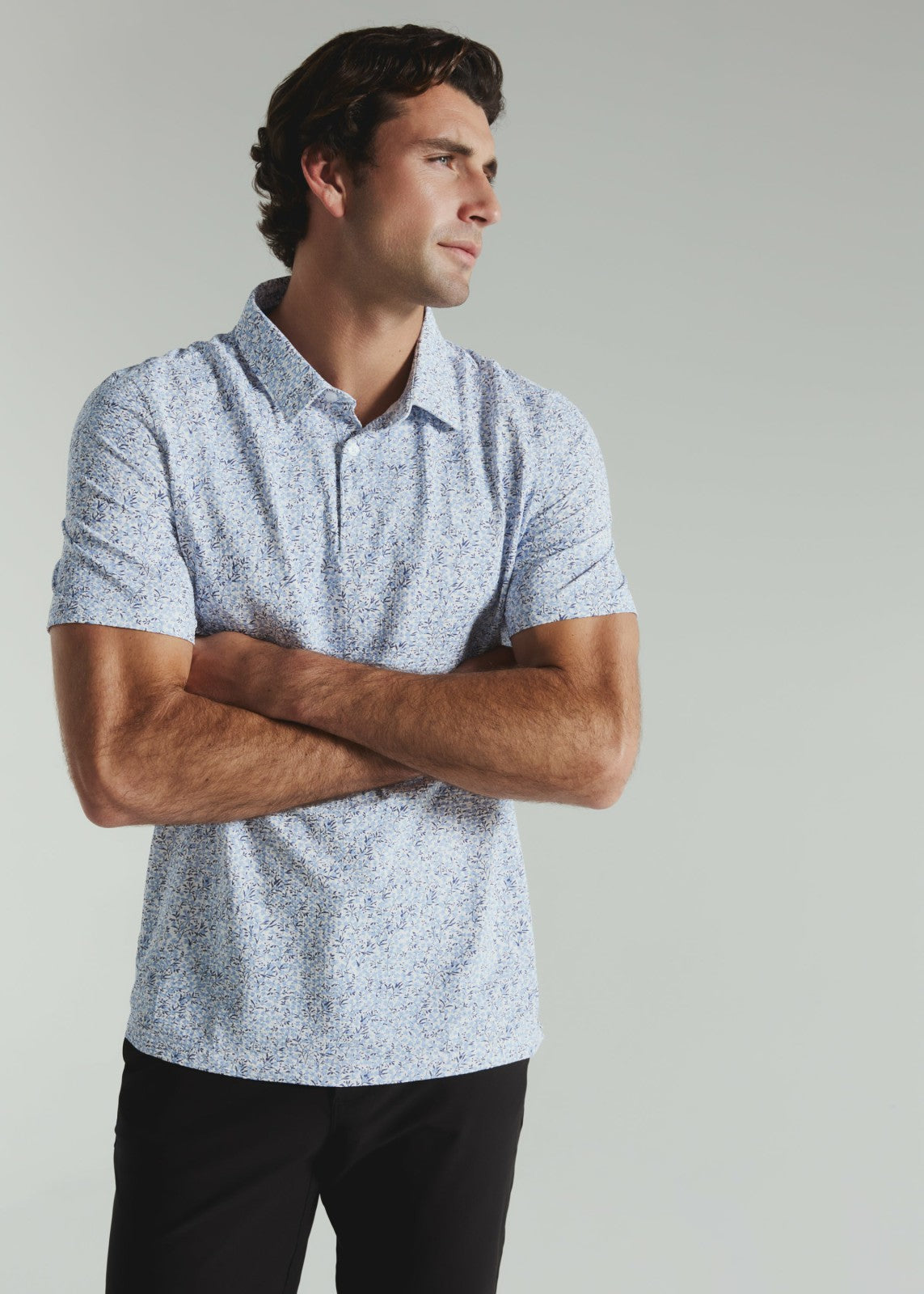 7Diamonds Sutherland Seersucker Stretch Printed Polo