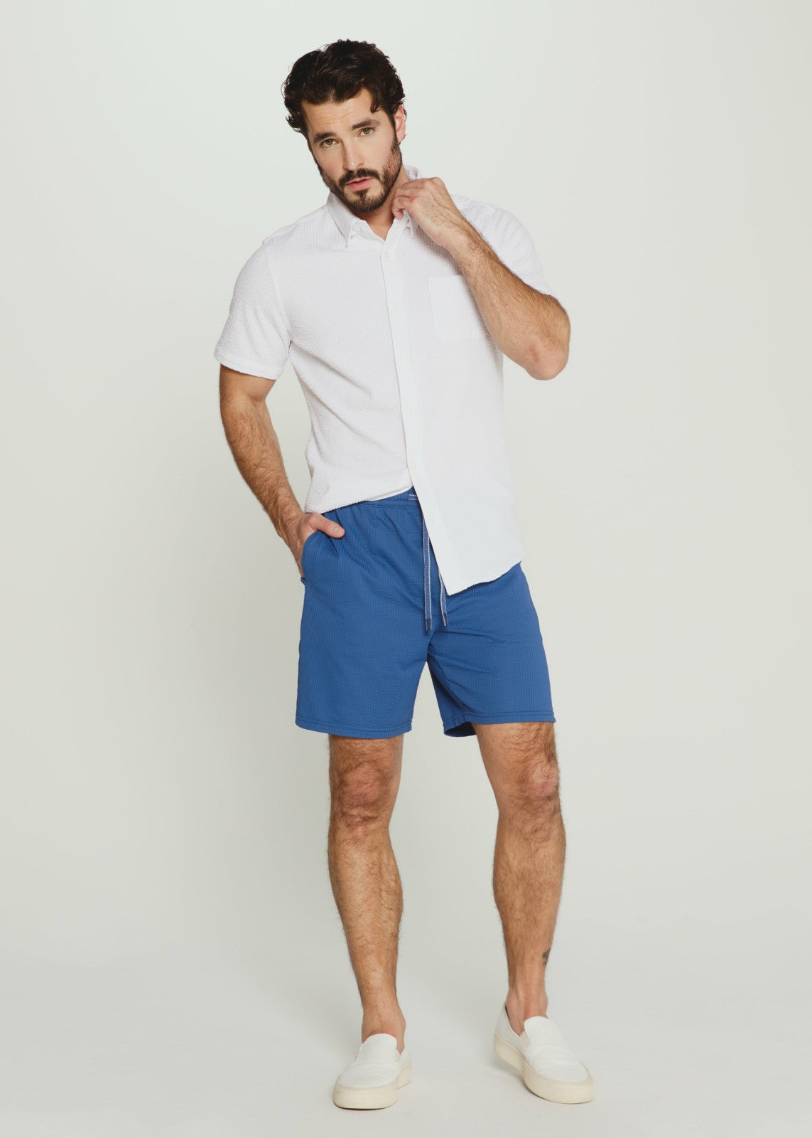 7Diamonds Sutherland Seersucker Stretch Swim Trunk