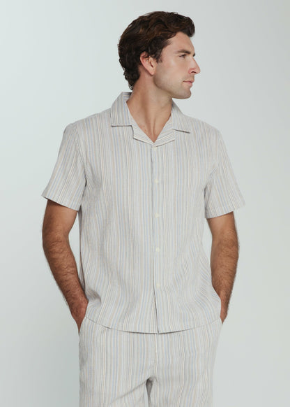 7Diamonds The Verve Striped Camp Shirt