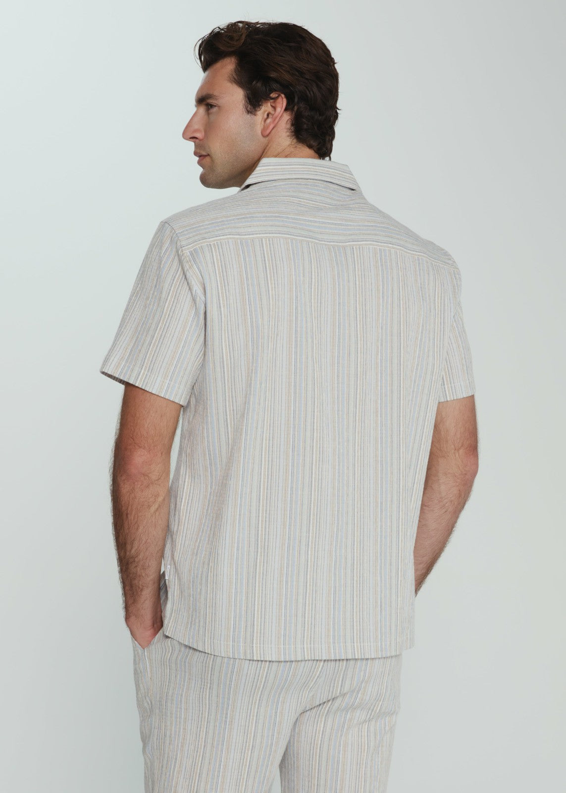 7Diamonds The Verve Striped Camp Shirt