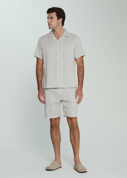 7Diamonds The Verve Striped Camp Shirt