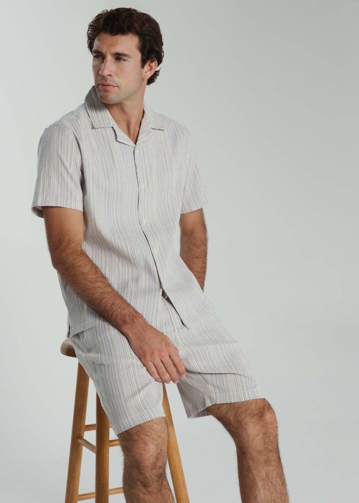 7Diamonds The Verve Striped Camp Shirt