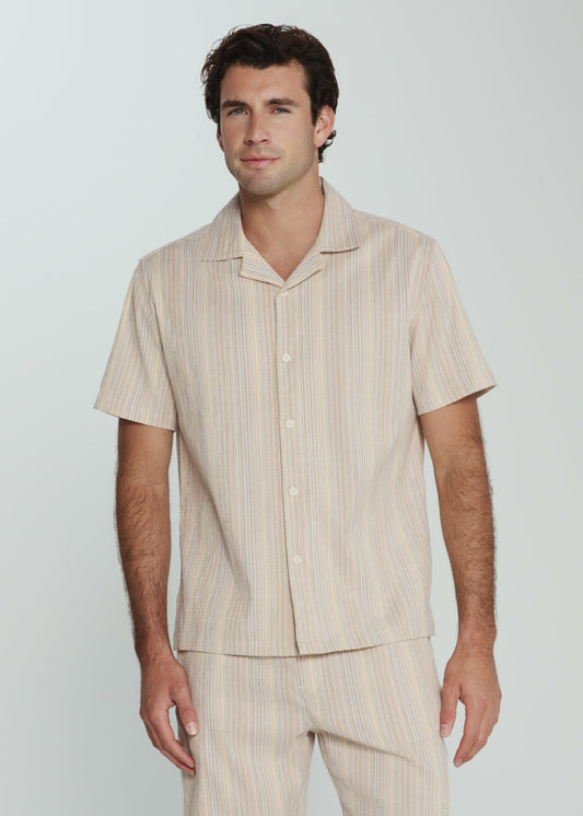 7Diamonds The Verve Striped Camp Shirt