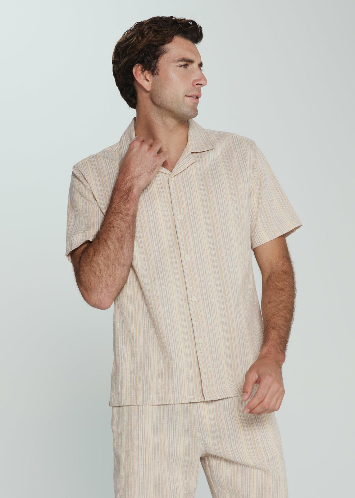 7Diamonds The Verve Striped Camp Shirt