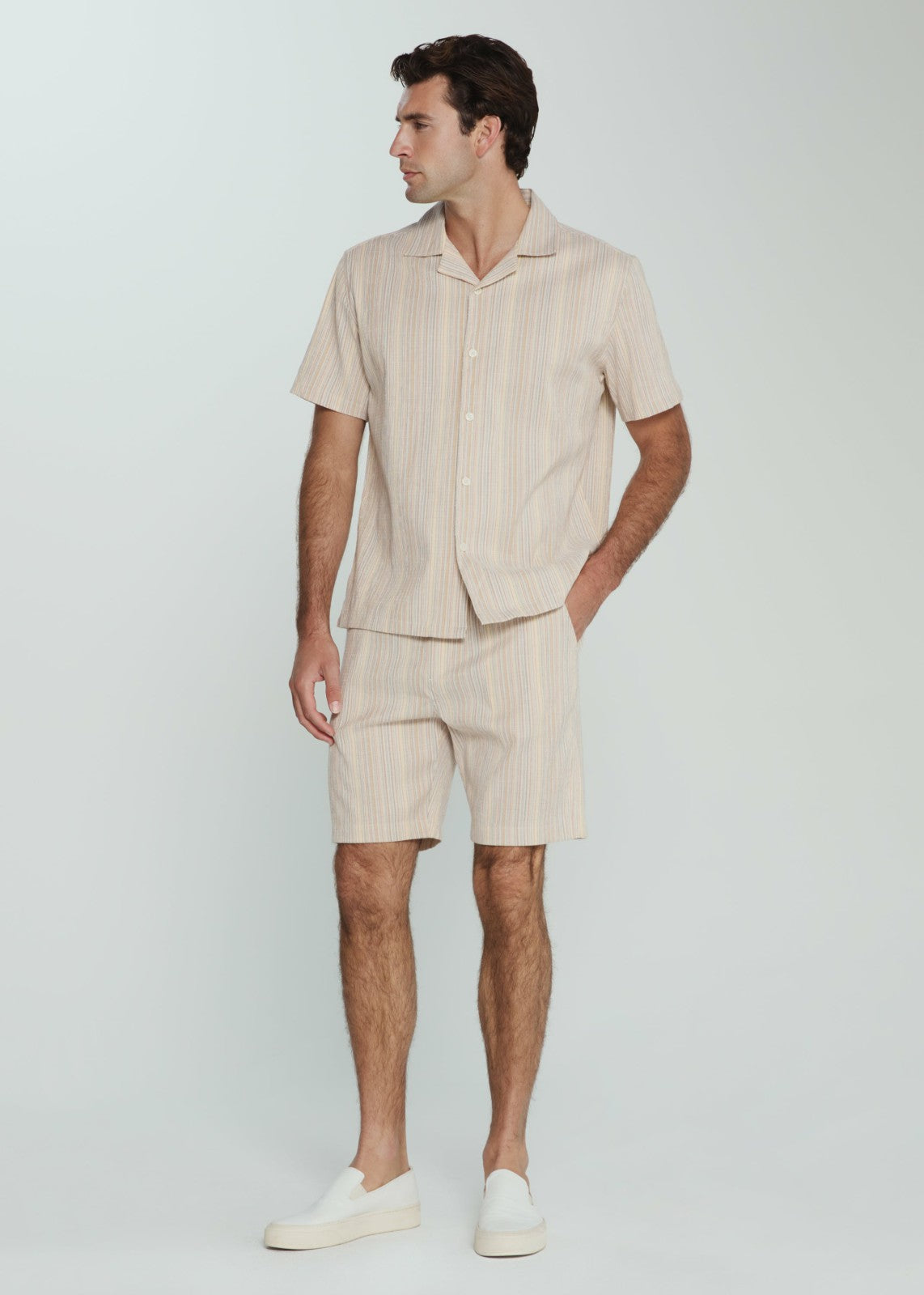 7Diamonds The Verve Striped Camp Shirt