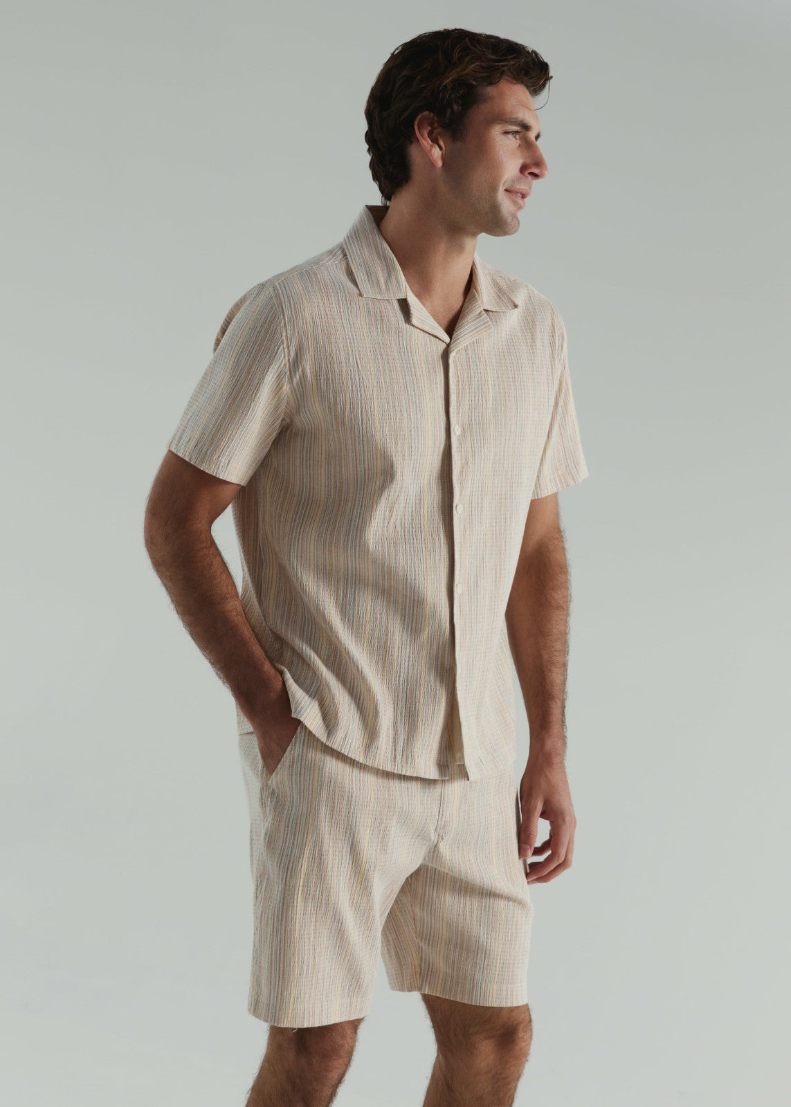 7Diamonds The Verve Striped Camp Shirt