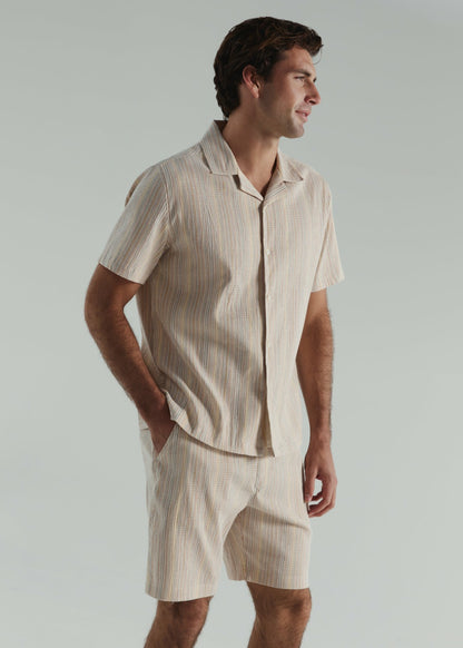 7Diamonds The Verve Striped Camp Shirt