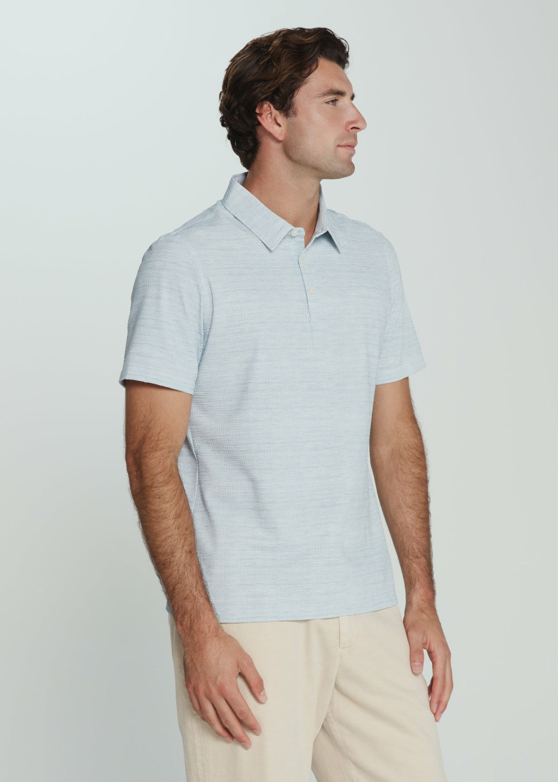 7Diamonds Sutherland Seersucker Stretch Heathered Polo