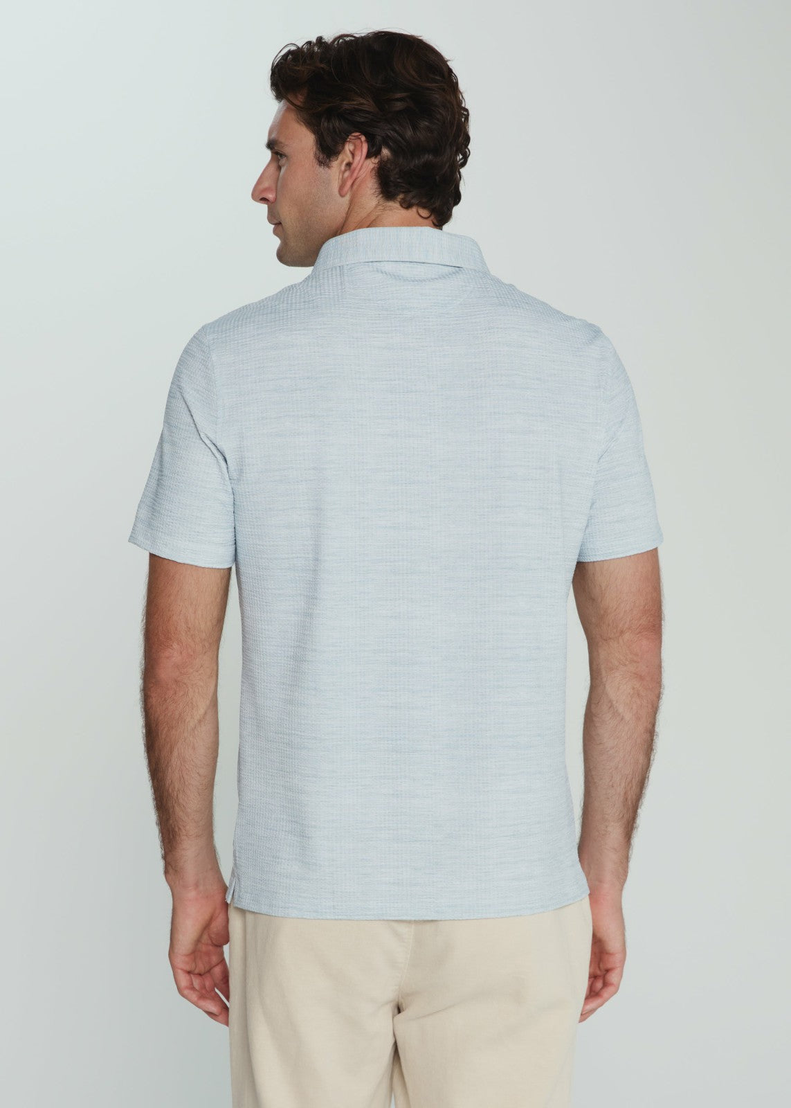7Diamonds Sutherland Seersucker Stretch Heathered Polo