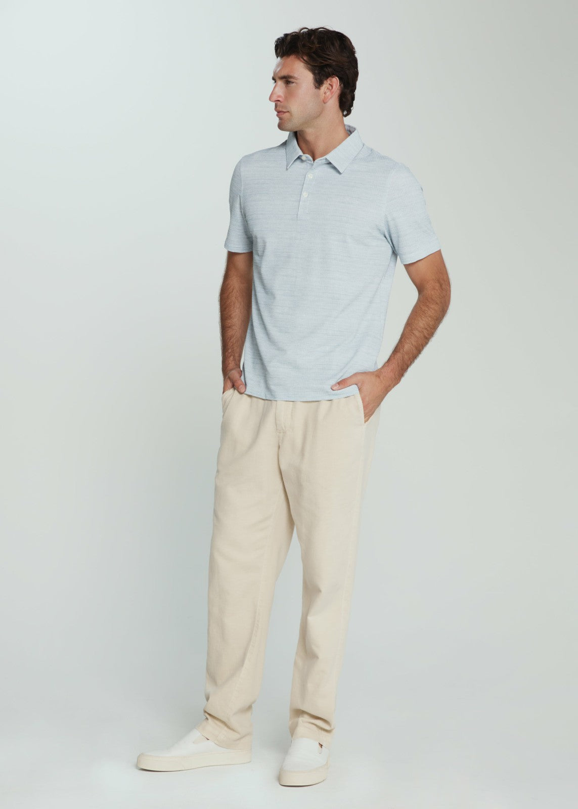 7Diamonds Sutherland Seersucker Stretch Heathered Polo