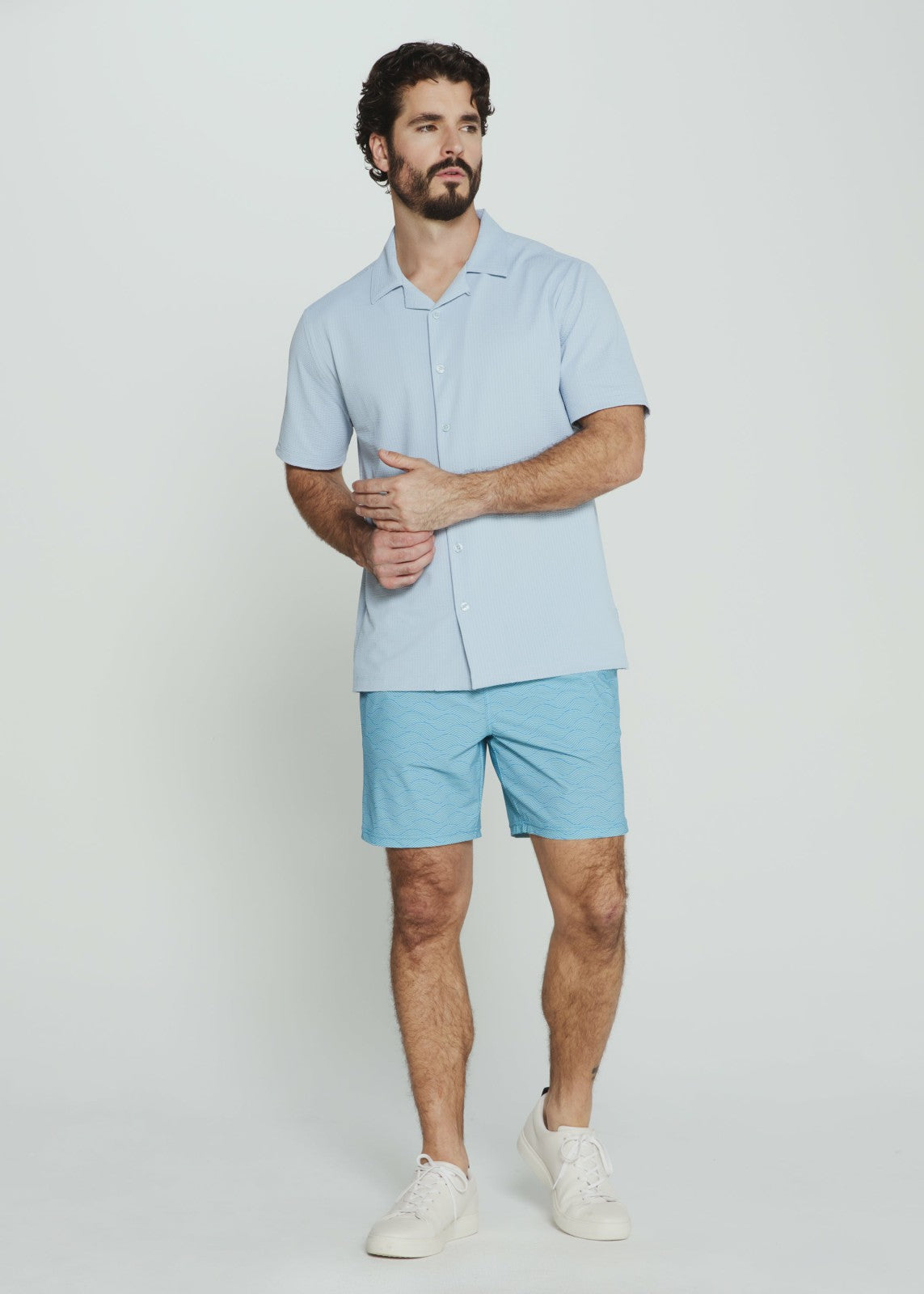 7Diamonds Sutherland Seersucker Stretch Camp Shirt