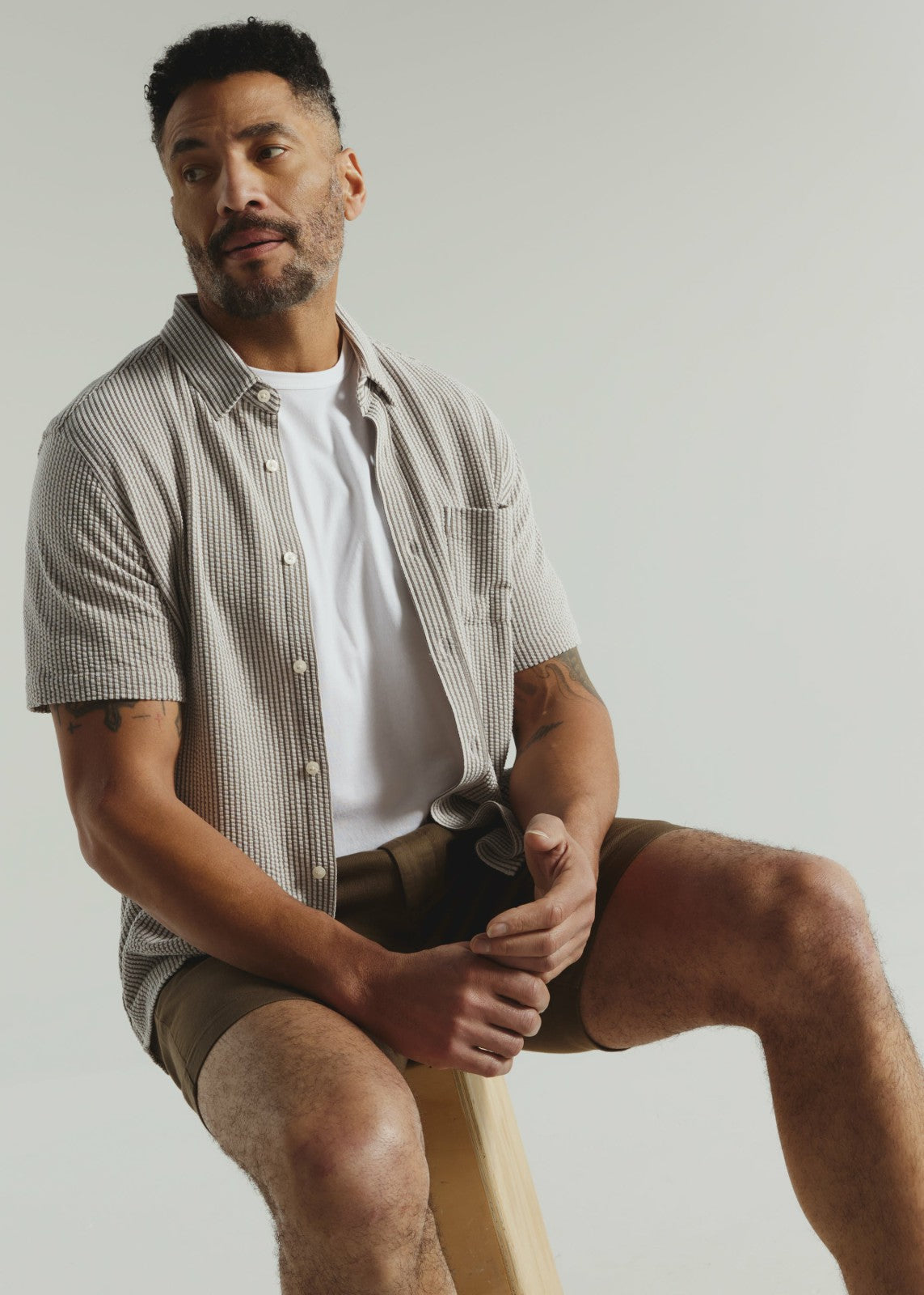 7Diamonds Keaton Seersucker Stretch Short Sleeve Shirt