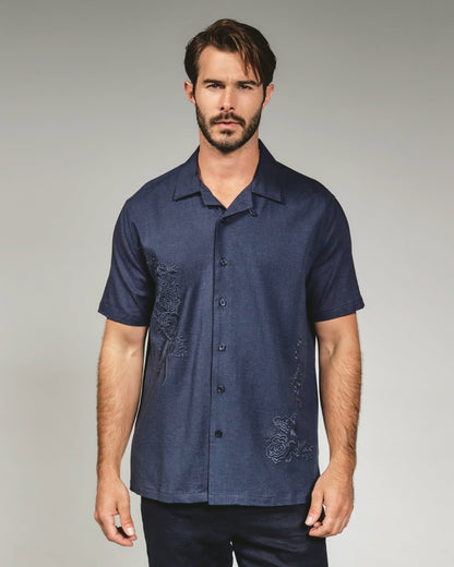 7Diamonds Marco Linen Camp Shirt