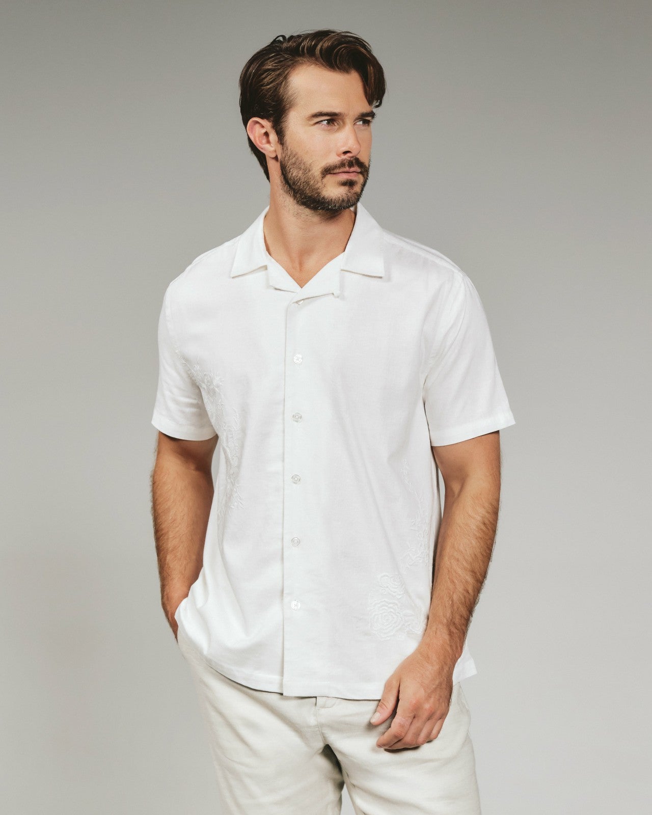 7Diamonds Marco Linen Camp Shirt