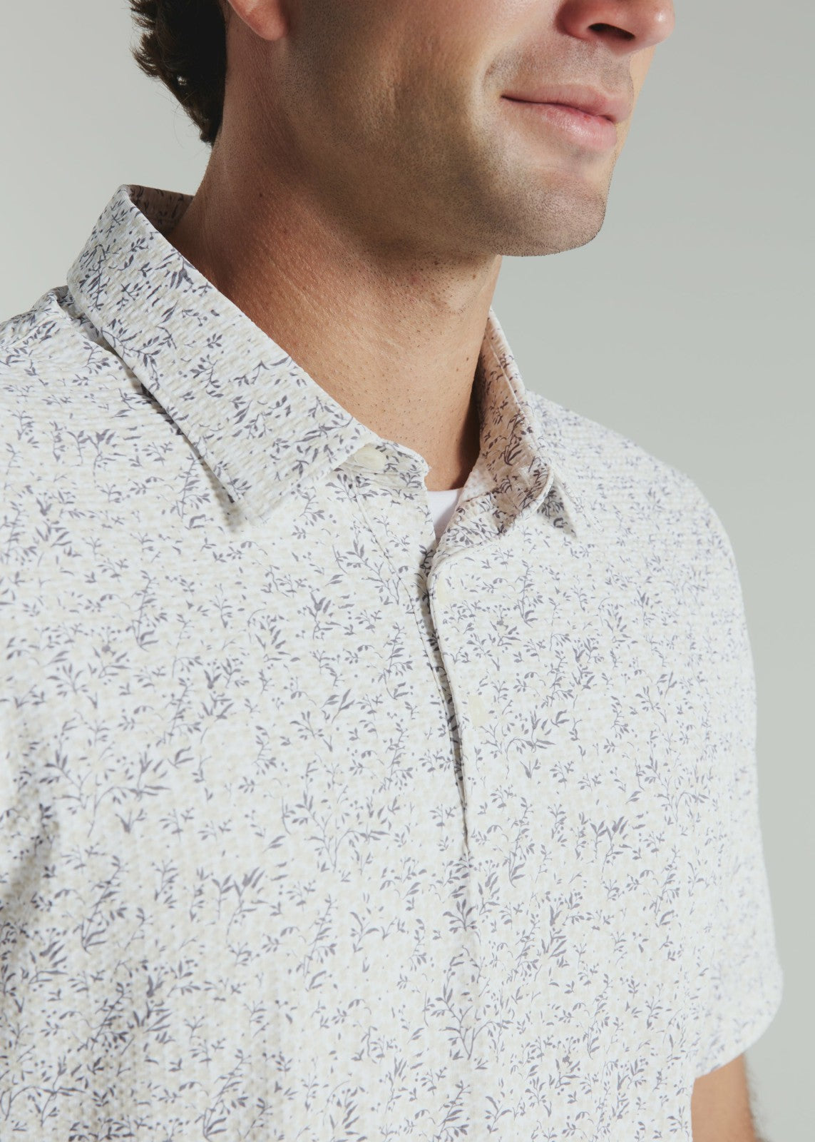 7Diamonds Sutherland Seersucker Stretch Printed Polo
