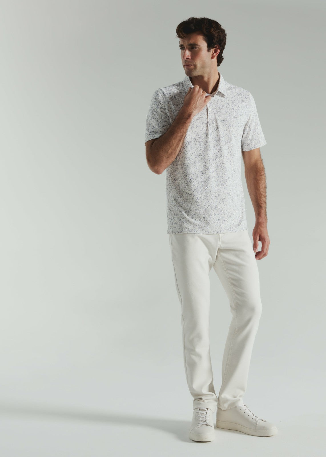 7Diamonds Sutherland Seersucker Stretch Printed Polo