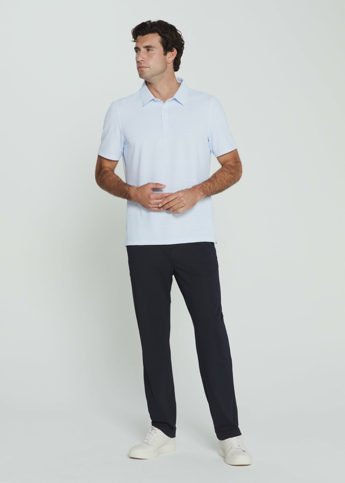 7Diamonds Sutherland Seersucker Stretch Heathered Polo