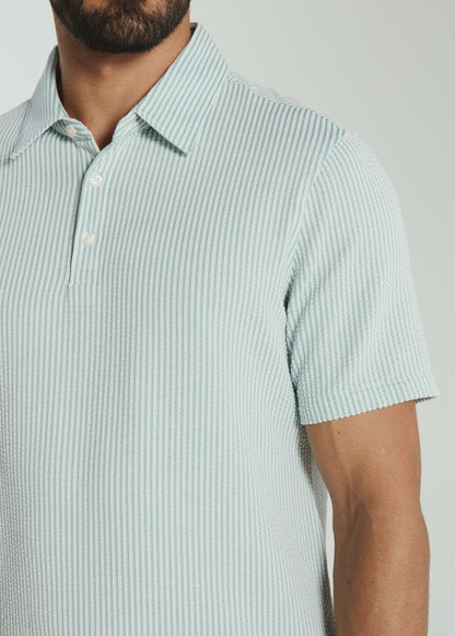 7Diamonds Keaton Seersucker Stretch Polo
