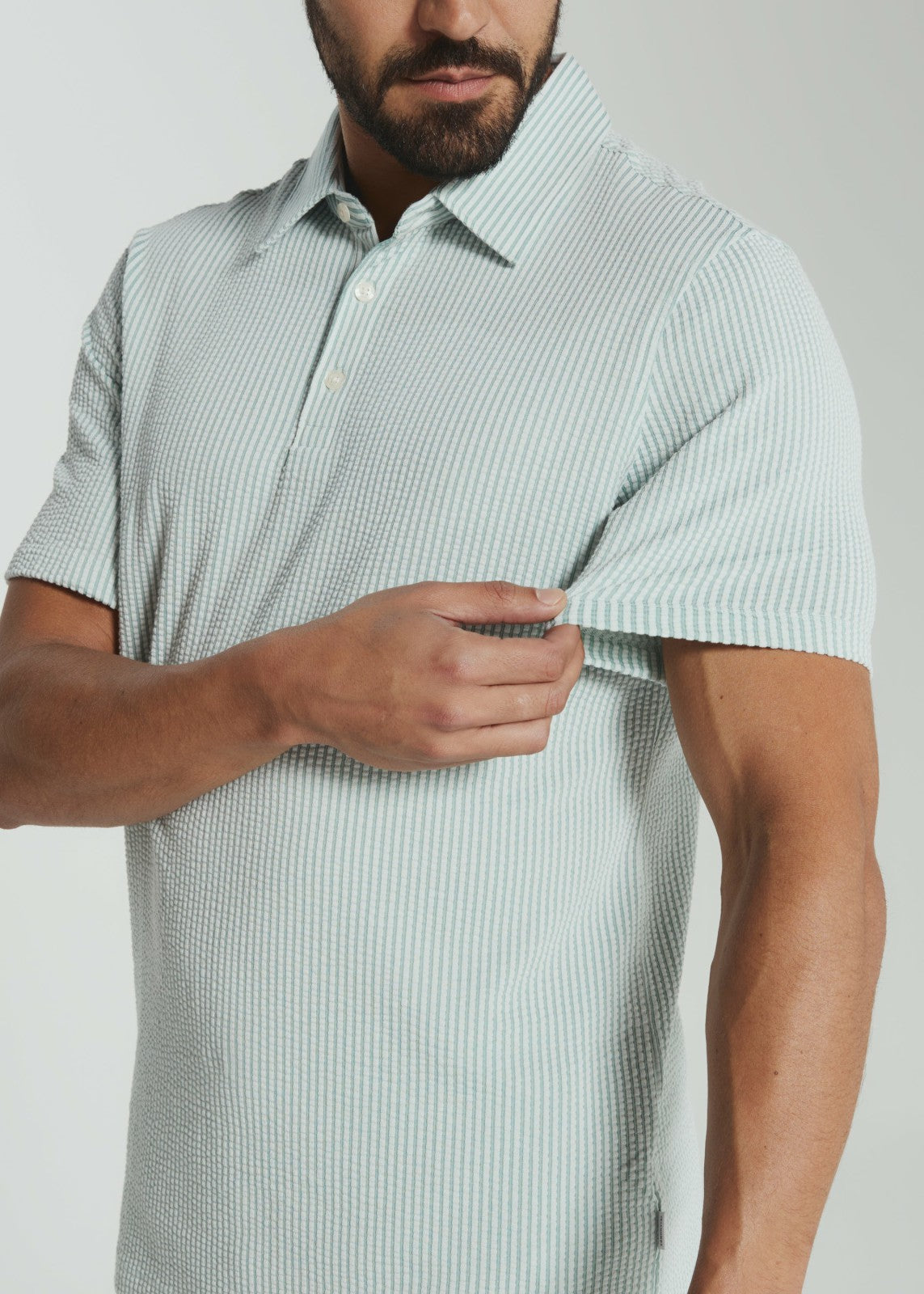 7Diamonds Keaton Seersucker Stretch Polo