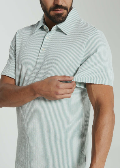 7Diamonds Keaton Seersucker Stretch Polo