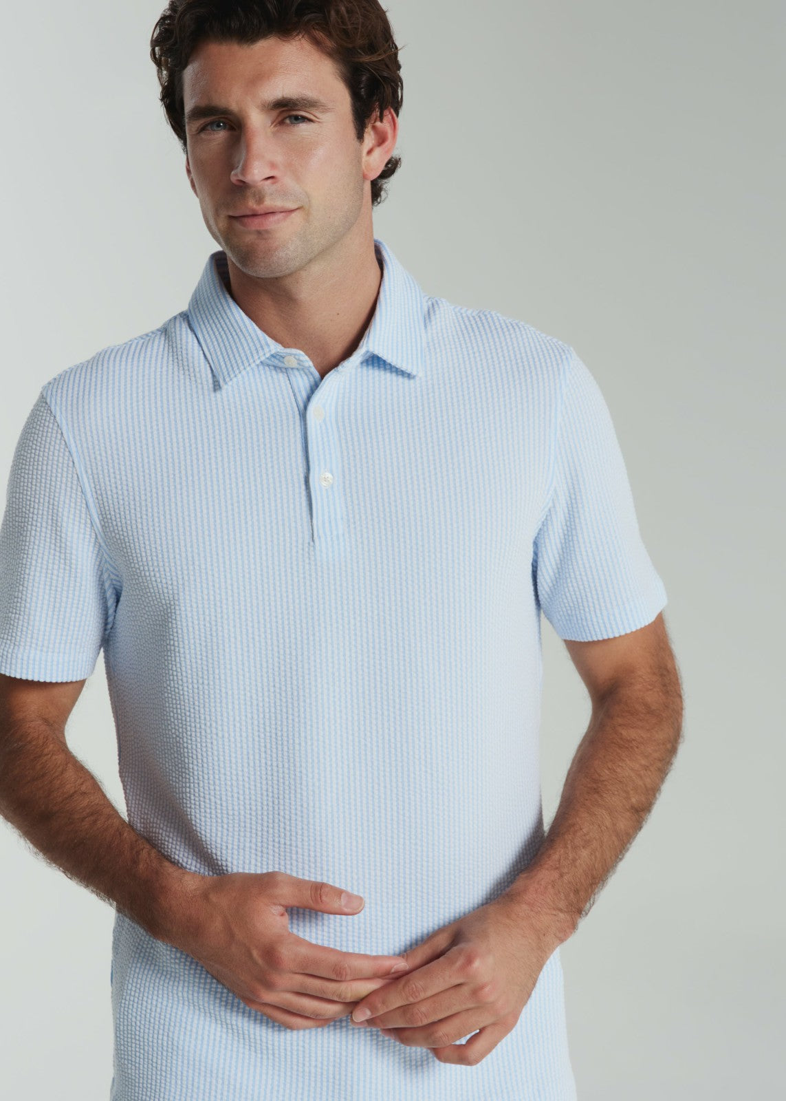 7Diamonds Keaton Seersucker Stretch Polo