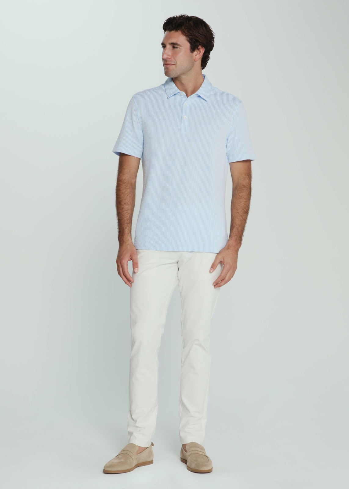7Diamonds Keaton Seersucker Stretch Polo
