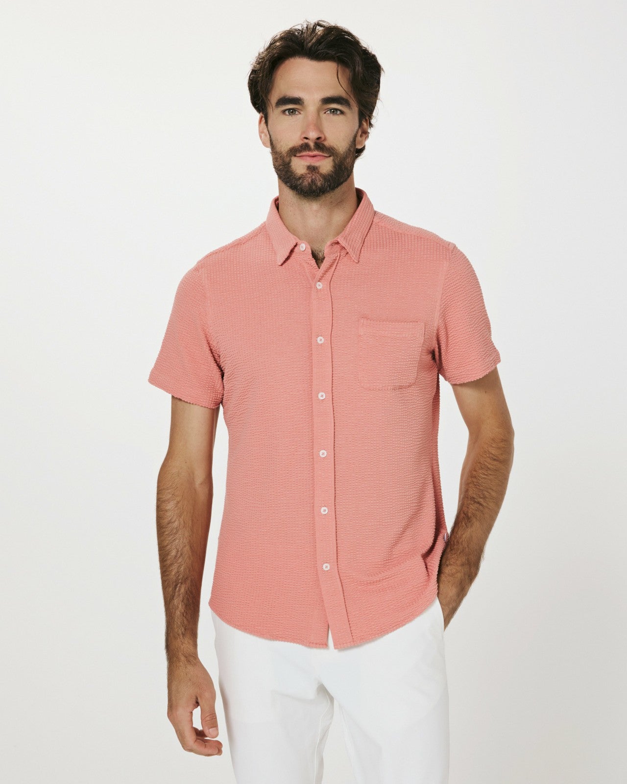 7Diamonds Bennet Seersucker Stretch Short Sleeve Shirt