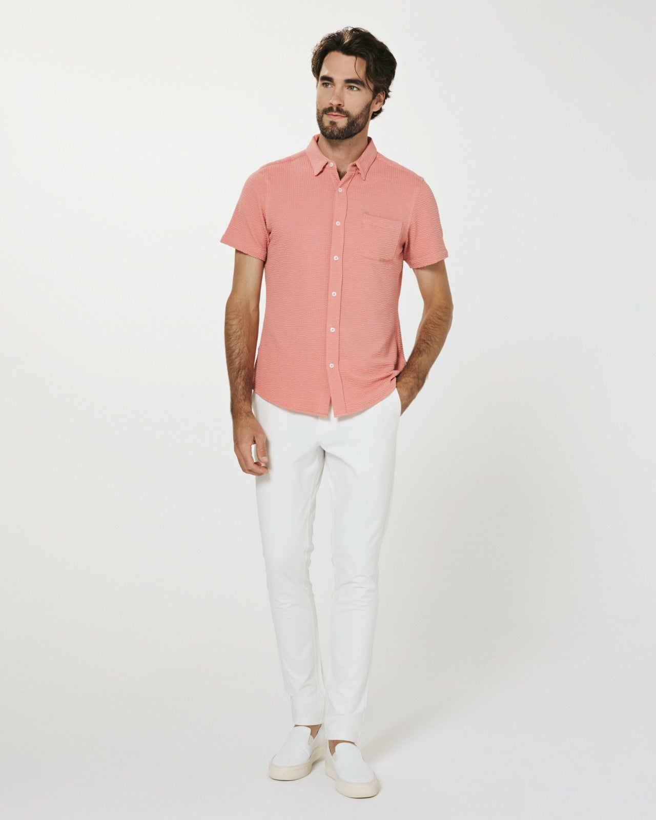 7Diamonds Bennet Seersucker Stretch Short Sleeve Shirt