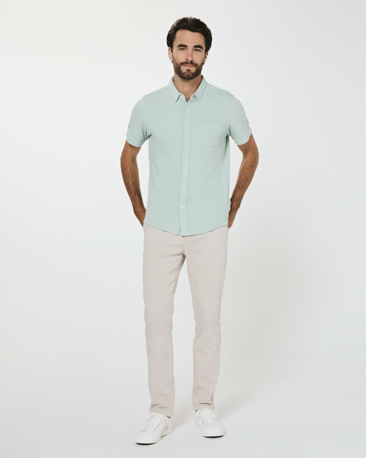 7Diamonds Bennet Seersucker Stretch Short Sleeve Shirt