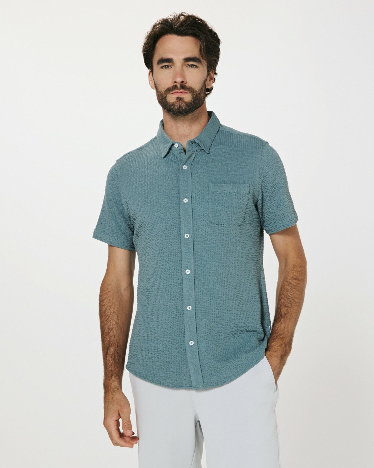 7Diamonds Bennet Seersucker Stretch Short Sleeve Shirt