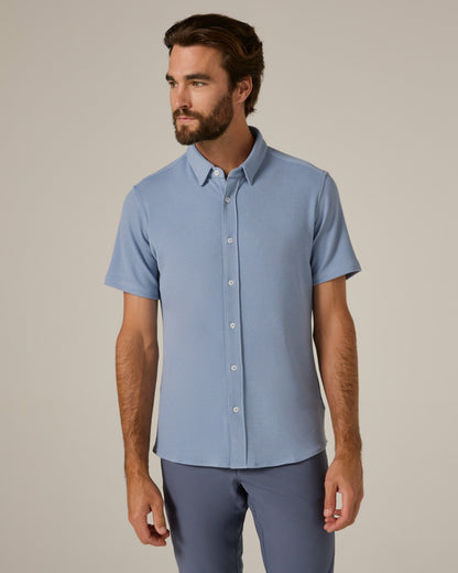 7Diamonds Levine Seersucker Stretch Short Sleeve Shirt