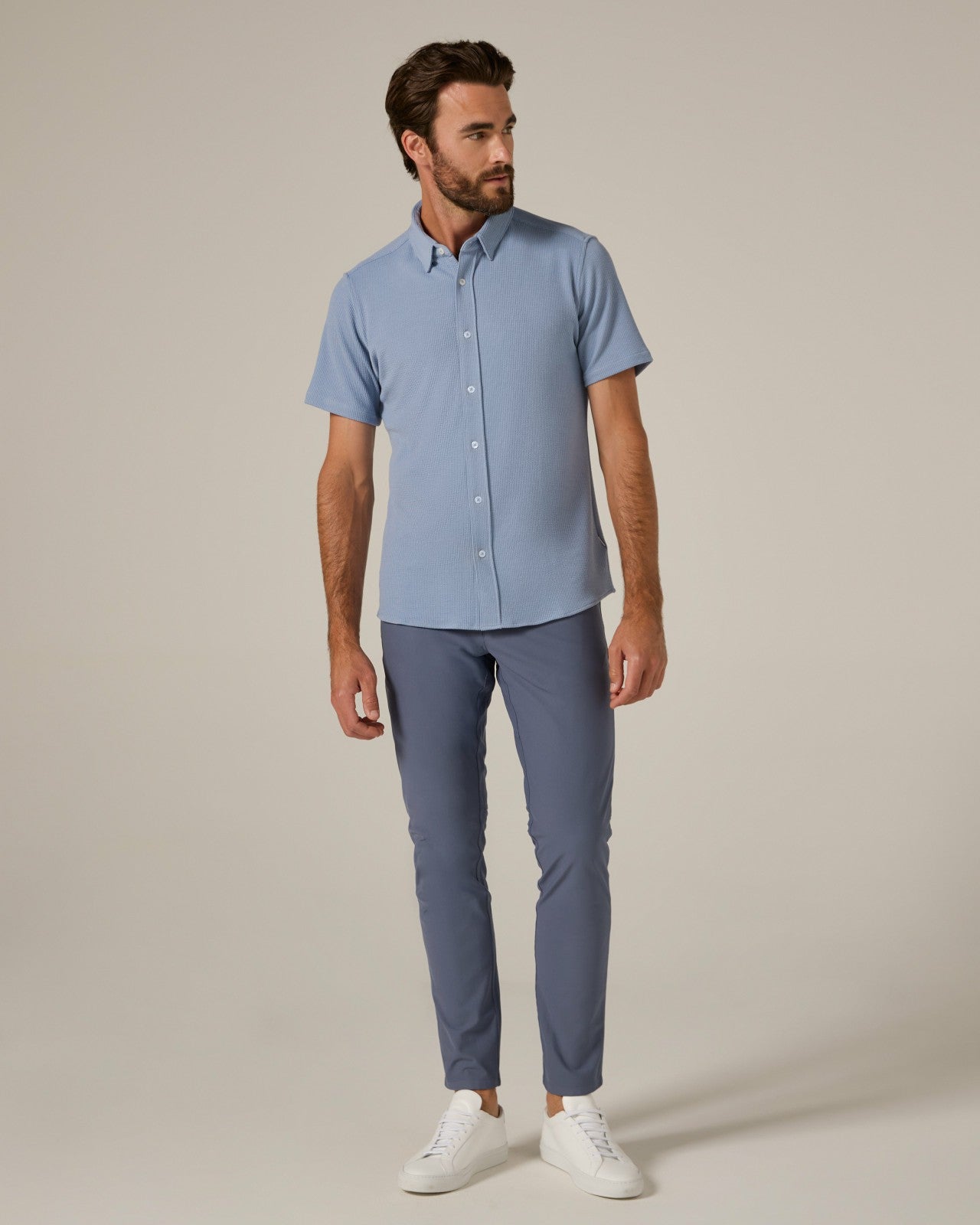 7Diamonds Levine Seersucker Stretch Short Sleeve Shirt