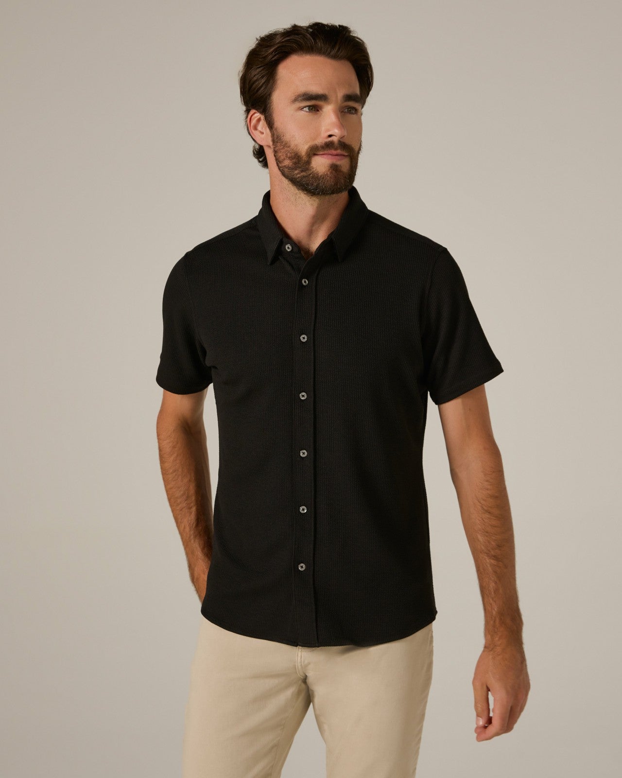 7Diamonds Levine Seersucker Stretch Short Sleeve Shirt