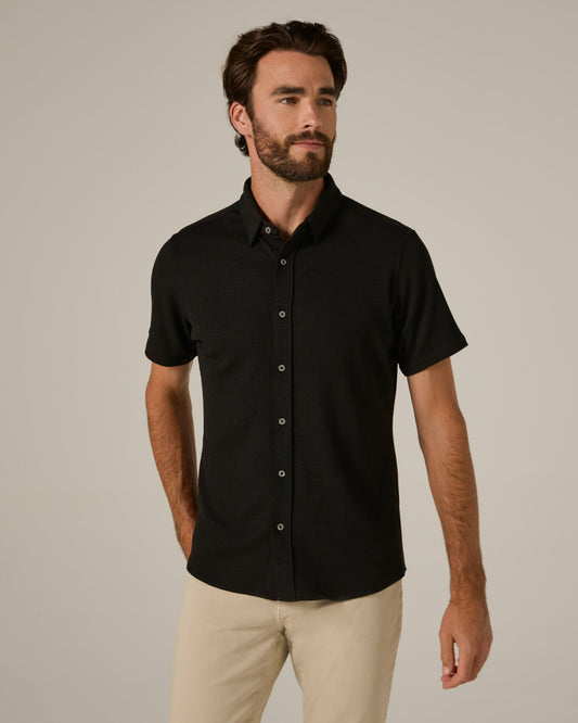 7Diamonds Levine Seersucker Stretch Short Sleeve Shirt