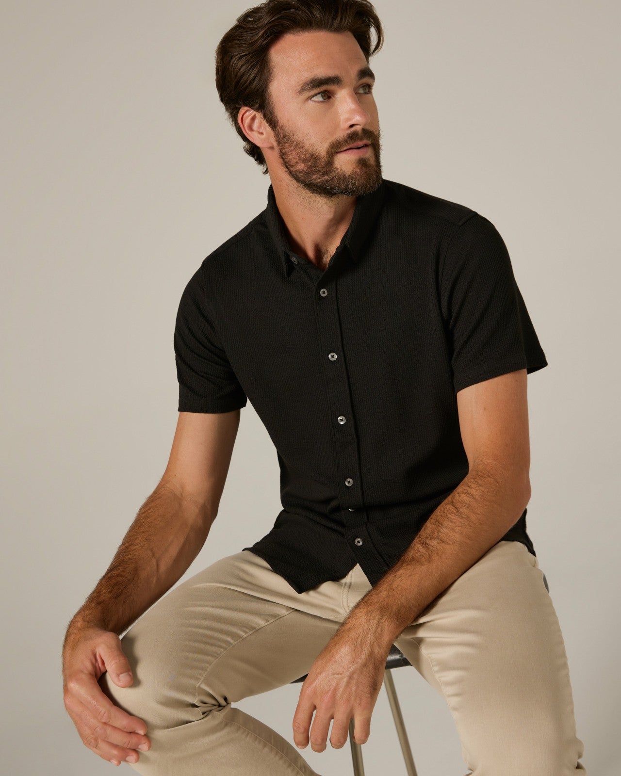 7Diamonds Levine Seersucker Stretch Short Sleeve Shirt