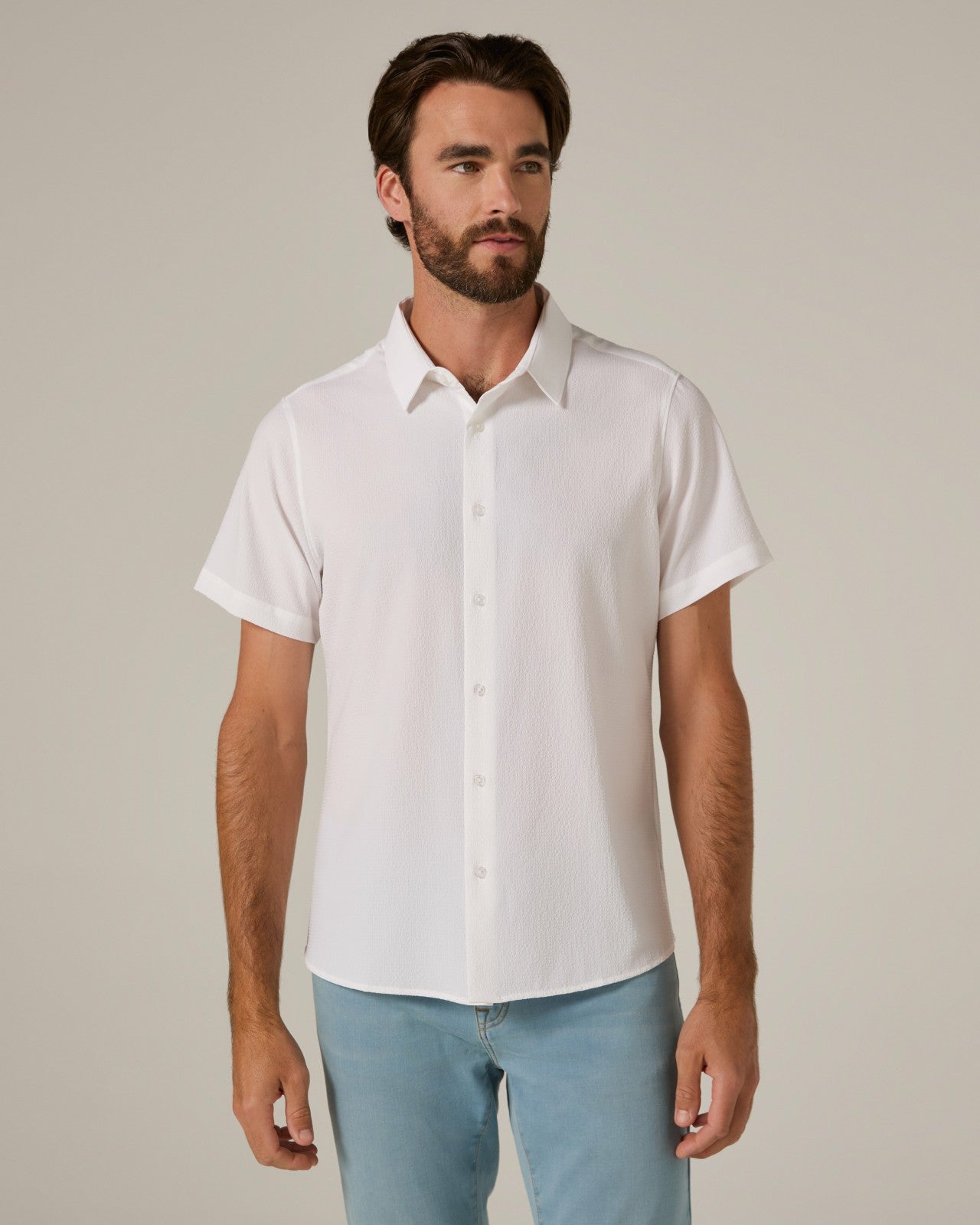 7Diamonds Barnes Seersucker Stretch Short Sleeve Shirt