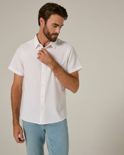 7Diamonds Barnes Seersucker Stretch Short Sleeve Shirt